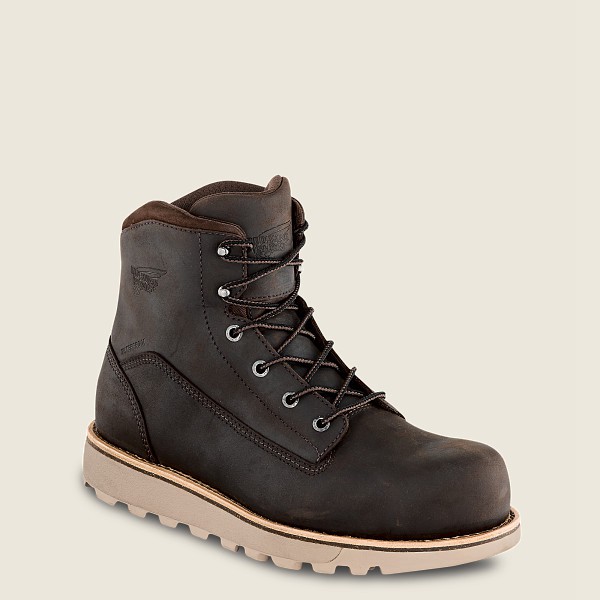 Botas de Seguridad Red Wing Hombre Marrom Oscuro - Traction Tred Lite - 6-Inch Waterproof Toe - 042-